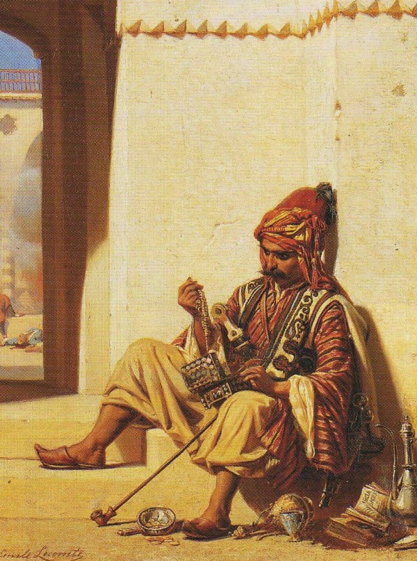 A man counting his fortune by Emile Lecomte-Vernet
